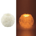 Candela Led Bianco con rose cm 25 x 20 h