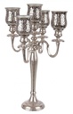 Candelabro 5 fuochi argento in alluminio stile classico cm 62h