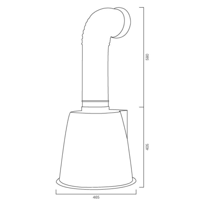 Cappa aspirante URBAN LUX PARETE in acciaio inox brunito cm Ø49