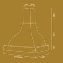 Cappa aspirante LALLA in acciaio inox bianca e cornice in legno cm 120