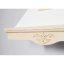 Cappa rustica con camino da cucina SELENE bianca con finiture in legno cm 120