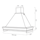 Cappa cucina rustica bianca CLASSICA con cornice in legno cm 120