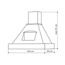 Cappa rustica con camino da cucina SELENE bianca con finiture in legno cm 120