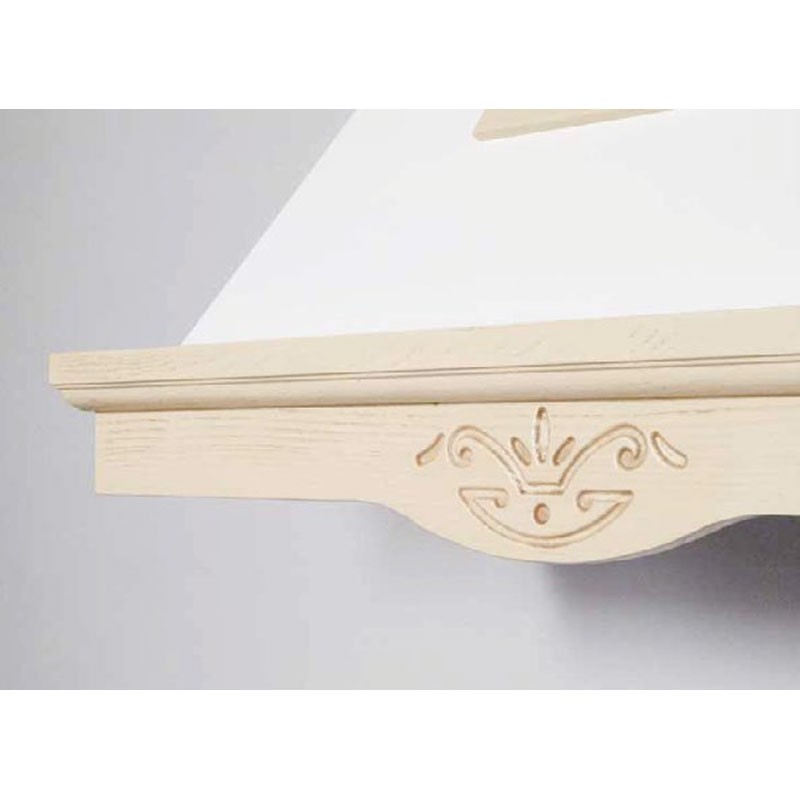Cappa rustica con camino da cucina SELENE bianca con finiture in legno cm 120