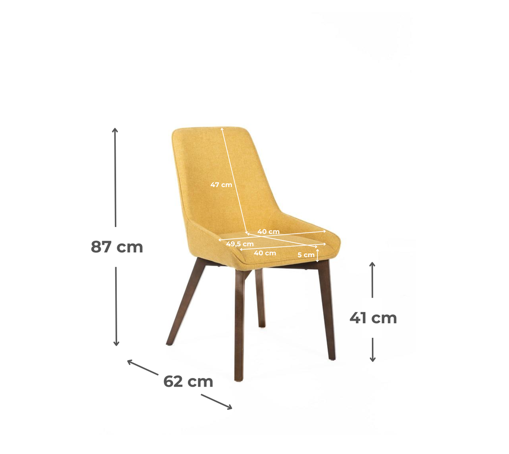 4x Sedia in Tessuto 62cm x 49.5cm x 87cm