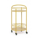 Carrello per bottiglie in acciaio Giallo Ocra