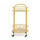 Carrello per bottiglie in acciaio Giallo Ocra