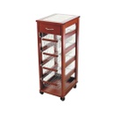 Carrello porta frutta Vesuvio salvaspazio in legno massello ciliegio