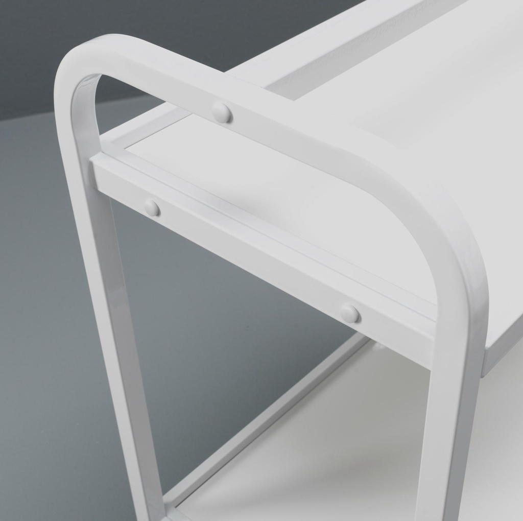 Carrello portabevande in metallo bianco 40x75x80h cm 