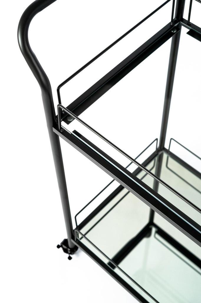 Carrello portabevande in metallo nero 40x72x83h cm