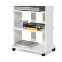 Carrello porta Tv Bianco Frassinato 3 ripiani Cm 60x45xH 81(ELIDE)