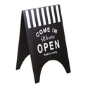 Cartello ferro open/close nero rettangolare cm 45x41x70.5