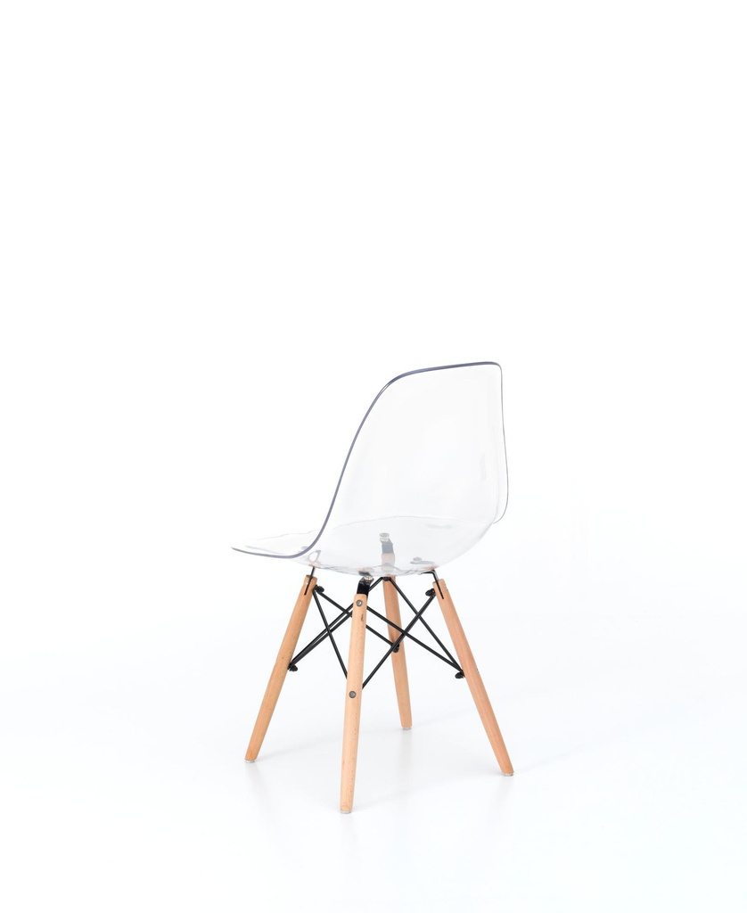 4x Sedia in policarbonato e seduta in pvc bianca 47x46x82h cm 