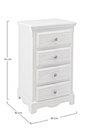 Cassettiera 4 cassetti bianco in legno stile classico