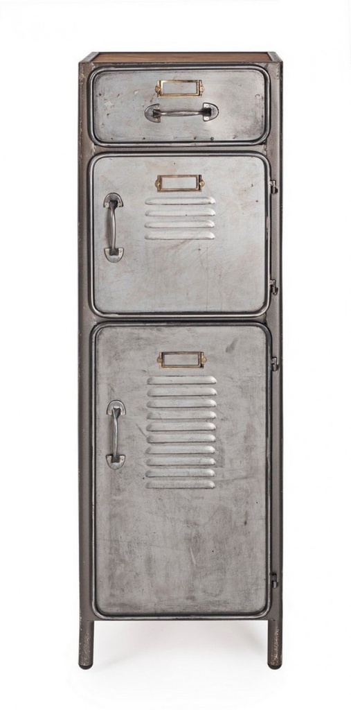 Cassettiera Store 2 ante e 1 cassetto stile industriale cm 109h