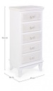 Cassettiera da camera in MDF cinque cassetti Bianco CHARLENE 40x30x h96,5 cm