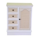 Cassettiera legno losanna 1 anta + 4 cassetti crema cm 66x32h81