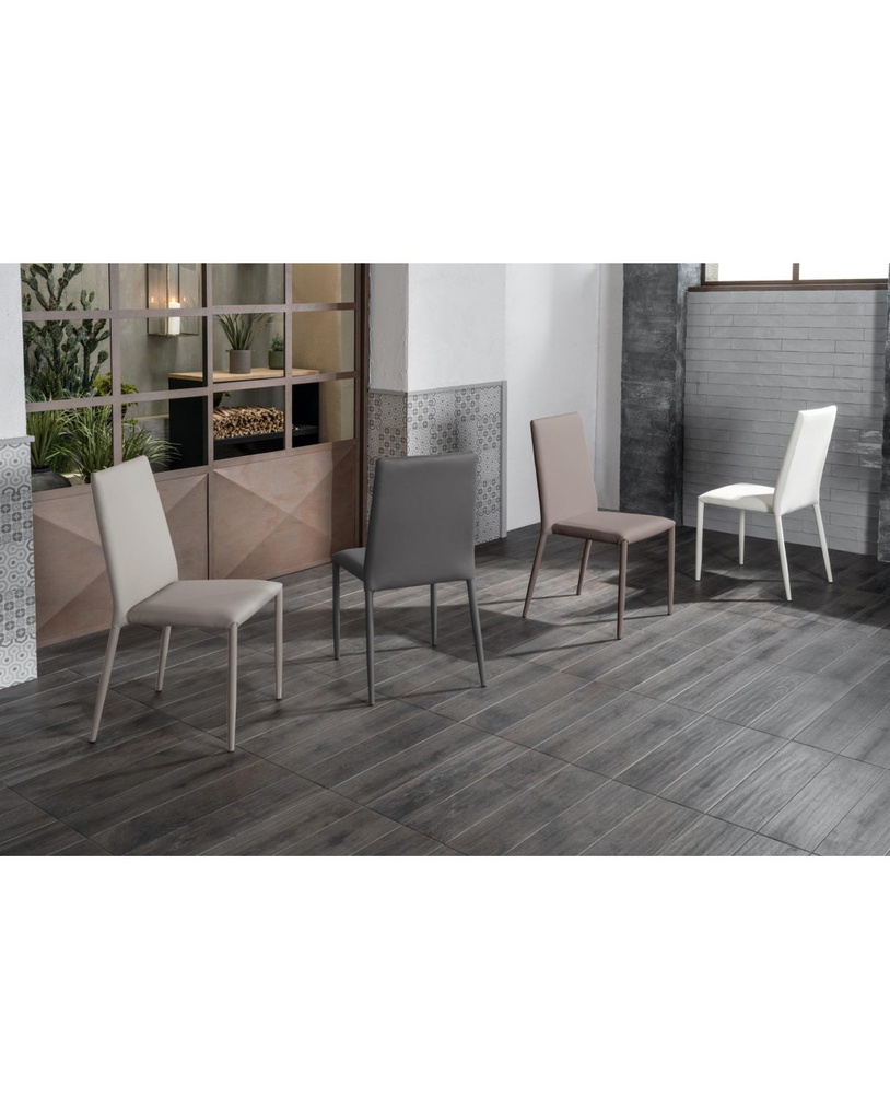 4x Sedia in similpelle  e metallo tortora Cleo STS