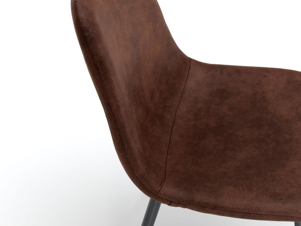 4x Sedia in similpelle con seduta marrone 44x50x84 cm