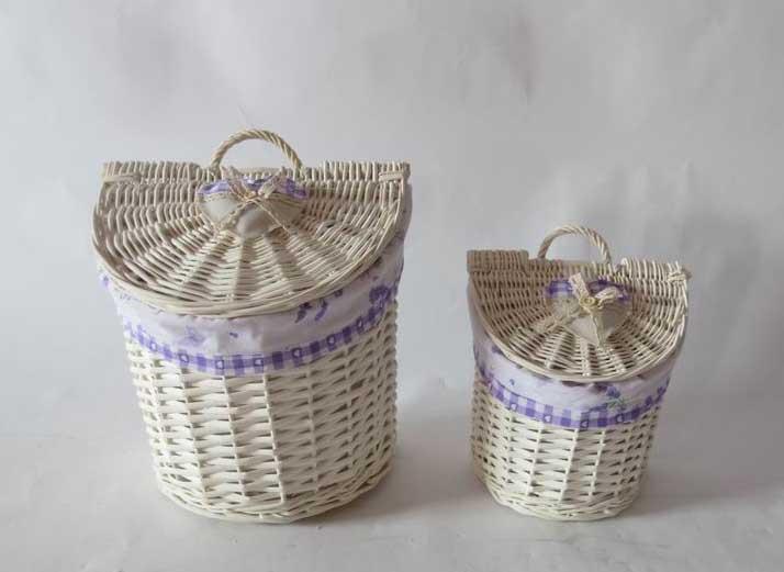 Cesta pensile vimini 1-2 lavanda mezzaluna cm28x21h22-29