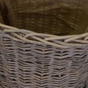 Cesta portalegna vimini con manici 1-2 foderata juta naturale ovale cm 57x46h46