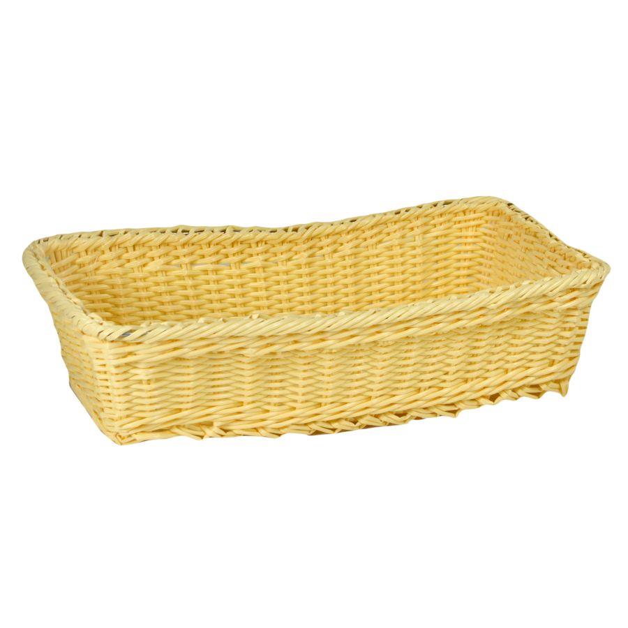 Cesta espositore polyrattan naturale rettangolare cm40x20h10