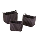 Cesta tessuto 1-3 crema blu rettangolare cm 43x30h34