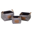 Cesta tessuto 1-3 grigio quadro cm 35x35h30