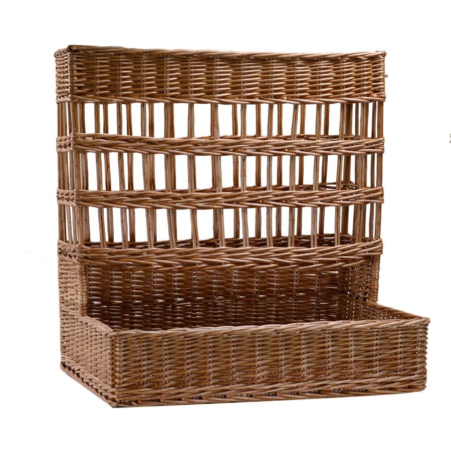 Cesta espositore vimini rettangolare cm 46x43h12/58 - base cm 45x43