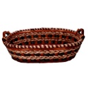 Cesta vimini intreccio crema noce ovalecm55x43h13