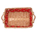 Cesta vimini rosso miele rettangolare cm48/52x36h13