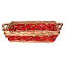 Cesta vimini rosso miele rettangolare cm48/52x36h13