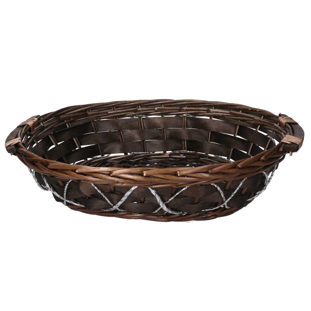 Cesta vimini noce ovale cm33/37x27h8