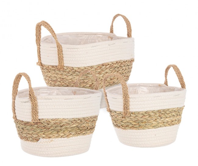 4x Set3 Cesta 2M Alyce To Bianco-Naturale