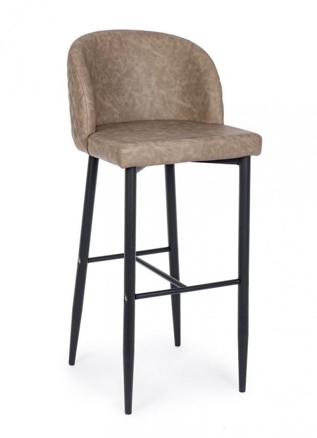 4x Sgabello bar tortora in ecopelle stile design