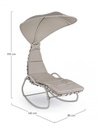 Chaise Longue Dondolo Baffin in metallo Avorio