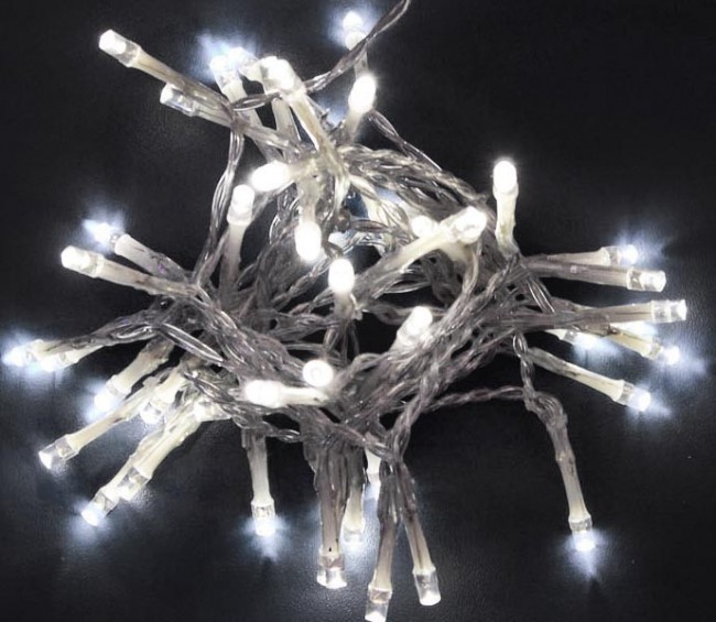 6x Catena Bt 48 Led Bianco Filo Tr Int