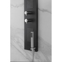 Colonna Doccia a parete Nero in acciaio Inox 140x20 cm