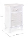 Comodino in MDF un anta un cassetto Bianco CHARLENE 40x32x h69,5 cm