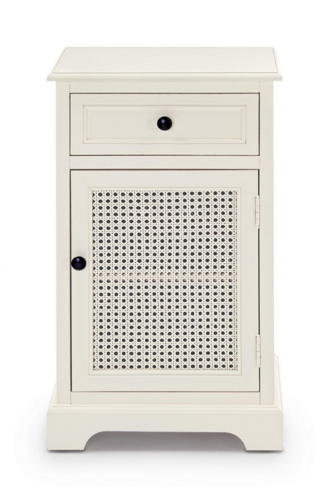 Comodino classico Amabel 1 anta e 1 cassetto 42x32x72h cm