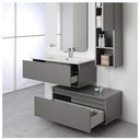 Composizione bagno due cassetti separati Grigio Pastello 