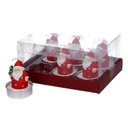 Confezione 6 pezzi candela paraffina babbo natale rosso cm13,5x6,5h9,5