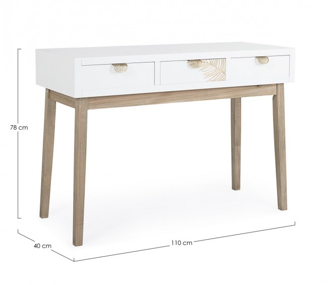 Consolle 3 cassetti Folium 110x40x78h cm
