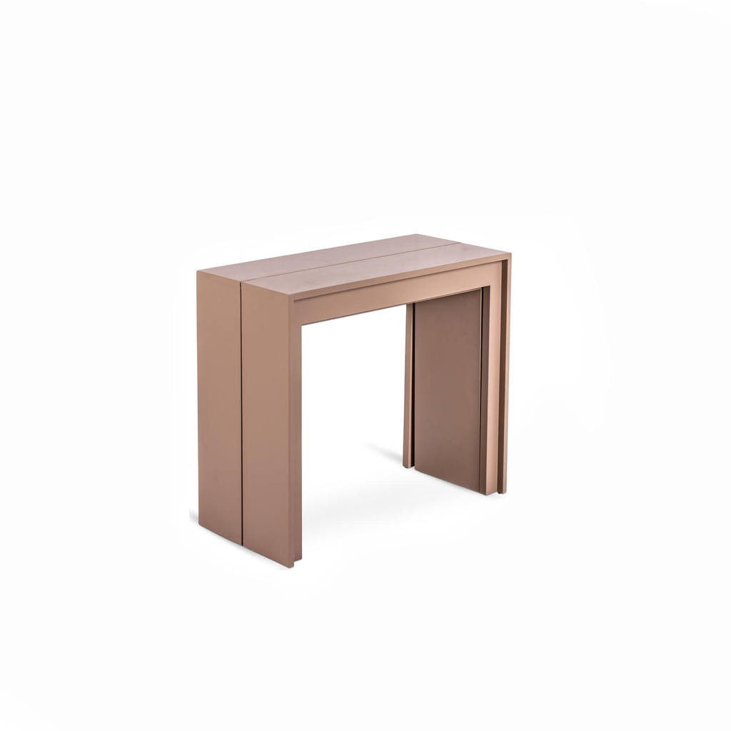 Consolle allungabile antigraffio in mdf laccato tortora 90x42,5/302,5x76h cm 