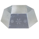 Copribase albero metallo pieghevole argento esagonale cmø68h25