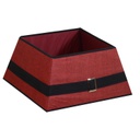 Copribase albero tessuto pieghevole rosso riga nera quadro cm48x48h25
