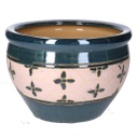 Coprivaso ceramica 1-3 blu beige cmø30h21