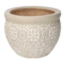 Coprivaso ceramica 1-3 decori bianco cmø30h21