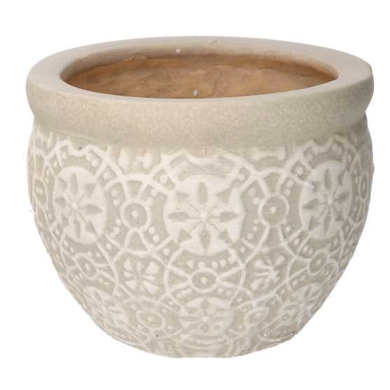 Coprivaso ceramica 1-3 decori bianco cmø30h21