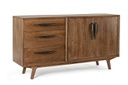 Credenza 2 ante - 3 cassetti marrone in legno stile vintage